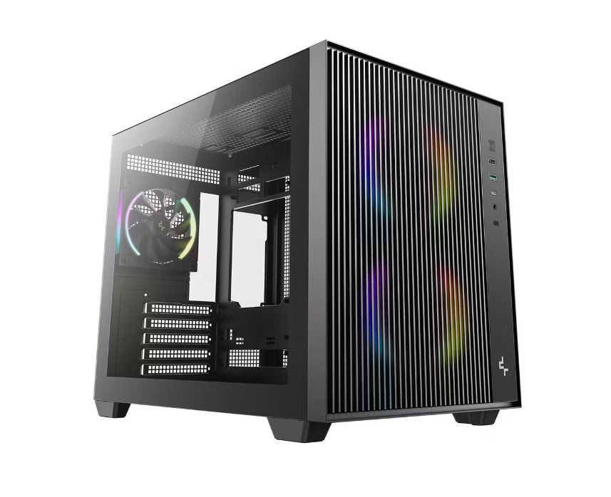 DeepCool CG330 MESH 3F High Airflow Dual Chamber Micro ATX Case, 3 Pre-Installed Fans,  USB3.0 x1,USB2.0 x1,Type-C x1,Audio x1 - Image 1