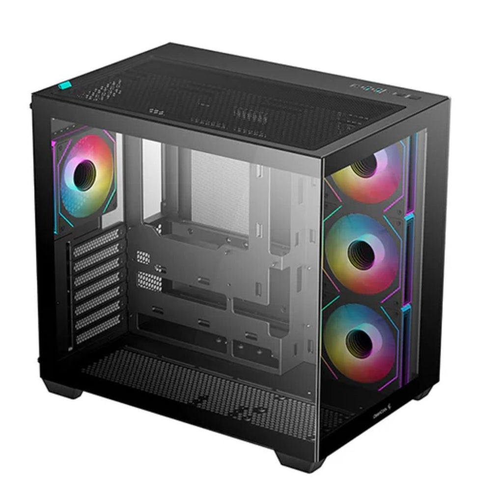 DeepCool CG530 4F ATX Case, Tempered Glass, 4 Pre-Instaled Fans, USB3.0×2、Gen2 Type-C x1、Audio/Mic×1, Cable,  Supports Rear Connector - Image 3