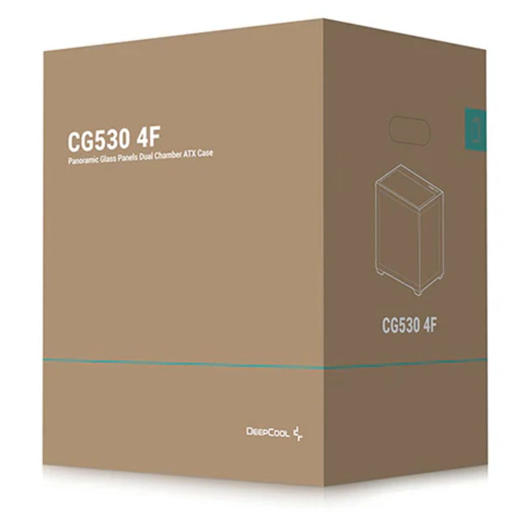 DeepCool CG530 4F ATX Case, Tempered Glass, 4 Pre-Instaled Fans, USB3.0×2、Gen2 Type-C x1、Audio/Mic×1, Cable,  Supports Rear Connector - Image 4