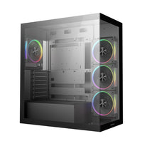DeepCool CG580 4F v2 Panoramic ATX Mid-Tower Case, 4 x Pre Installed Fans Single Chamber, Support Up to 2x 360mm Radiators, Front 2x USB3.0 - Image 2