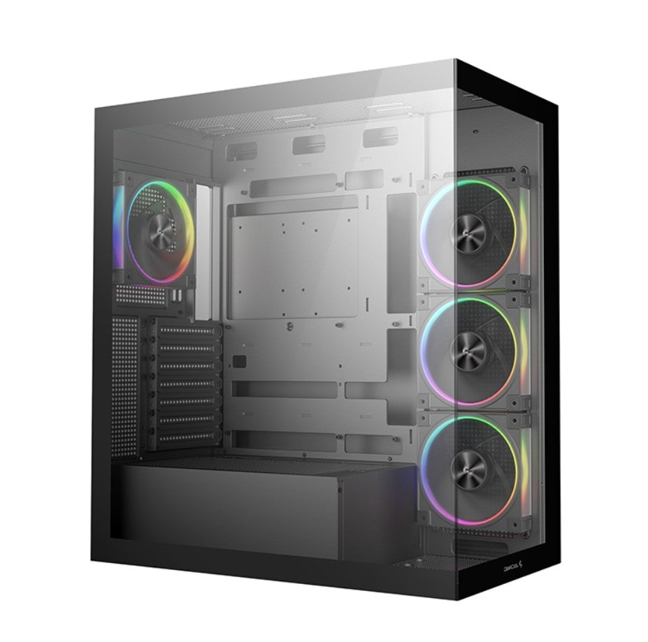 DeepCool CG580 4F v2 Panoramic ATX Mid-Tower Case, 4 x Pre Installed Fans Single Chamber, Support Up to 2x 360mm Radiators, Front 2x USB3.0 - Image 2