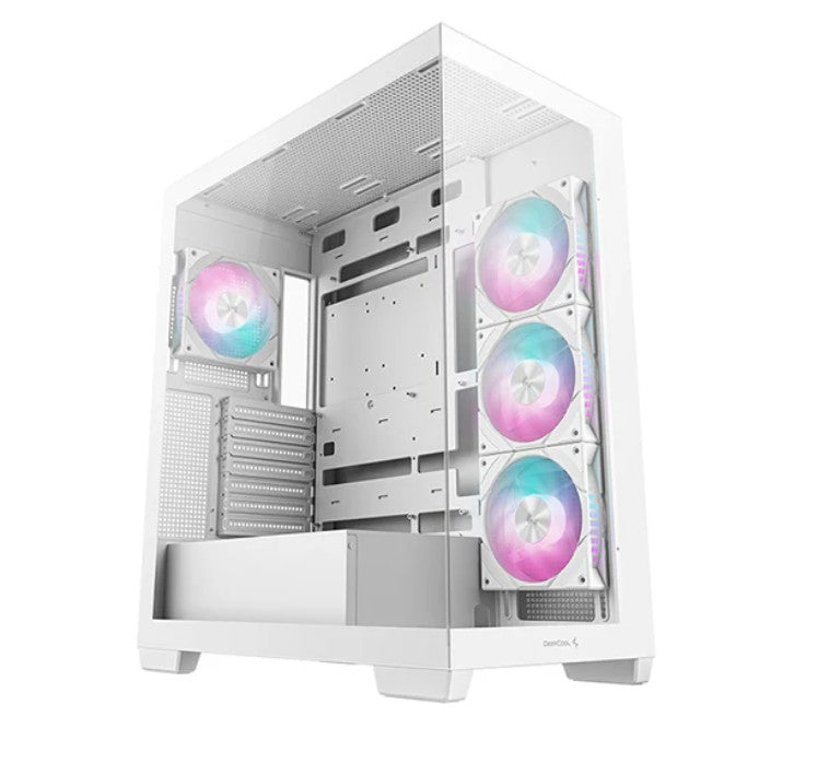 DeepCool CG580 4F WH (White)Panoramic ATX Mid-Tower Case, 4 x Pre Installed Fans Single Chamber, Support Up to 2x 360mm Radiators, Front 2x USB3.0 (LS - Image 2