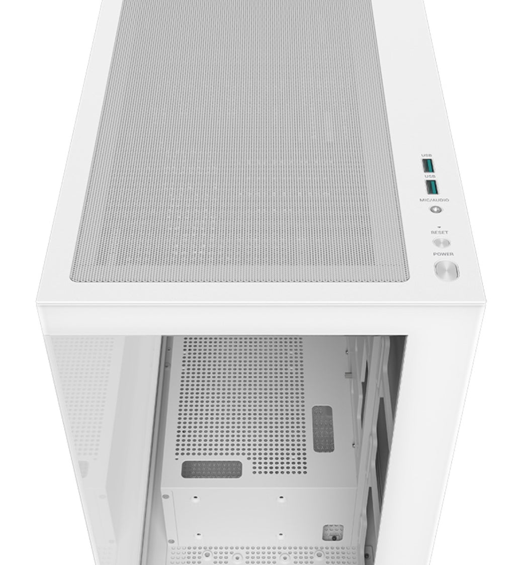 DeepCool CG580 White Panoramic ATX Mid-Tower Case, Up to 2x 360mm Radiators, 9x120mm Fans. Front 2x USB3.0, Audio I/O Panel (LS) - Image 2