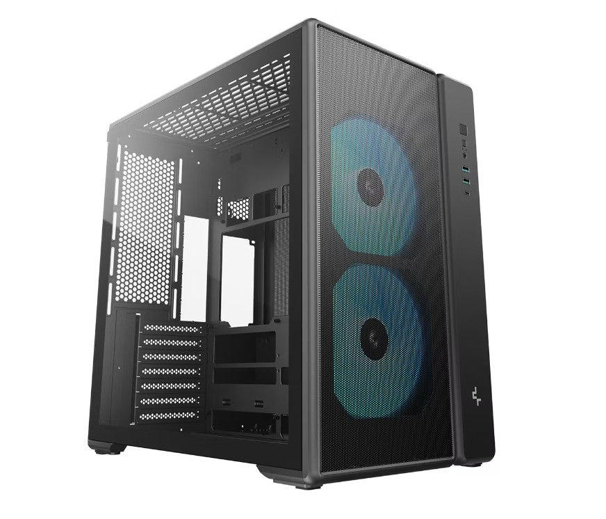 DeepCool CG590 MESH 2F Mid Tower ATX Case, 2 Pre-installed Fan, USB3.0 x2,Gen2 Type-C x1,HD Audio x1 - Image 2