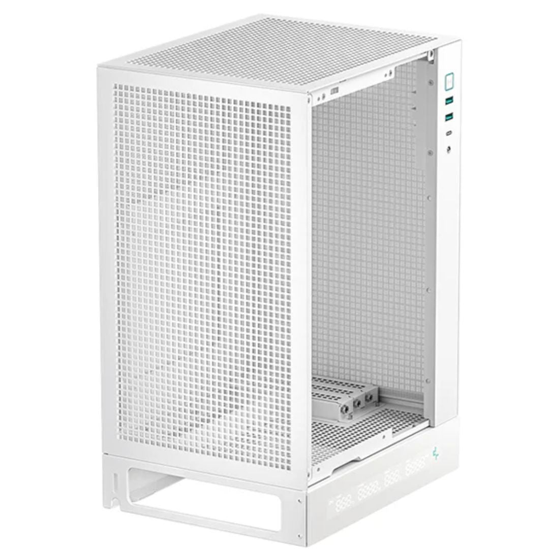 DeepCool CH170 DIGITAL WHT ITX Case, Digital Status Display, Extremely portable size, Abundant Airflow Ventilation, Mesh panels, Full sized air cooler - Image 1
