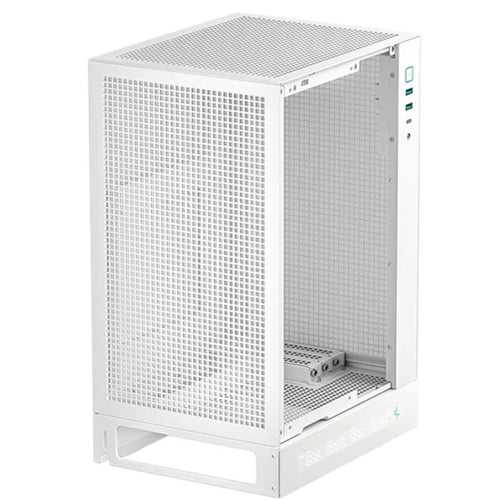DeepCool CH170 DIGITAL WHT ITX Case, Digital Status Display, Extremely portable size, Abundant Airflow Ventilation, Mesh panels, Full sized air cooler - Image 1