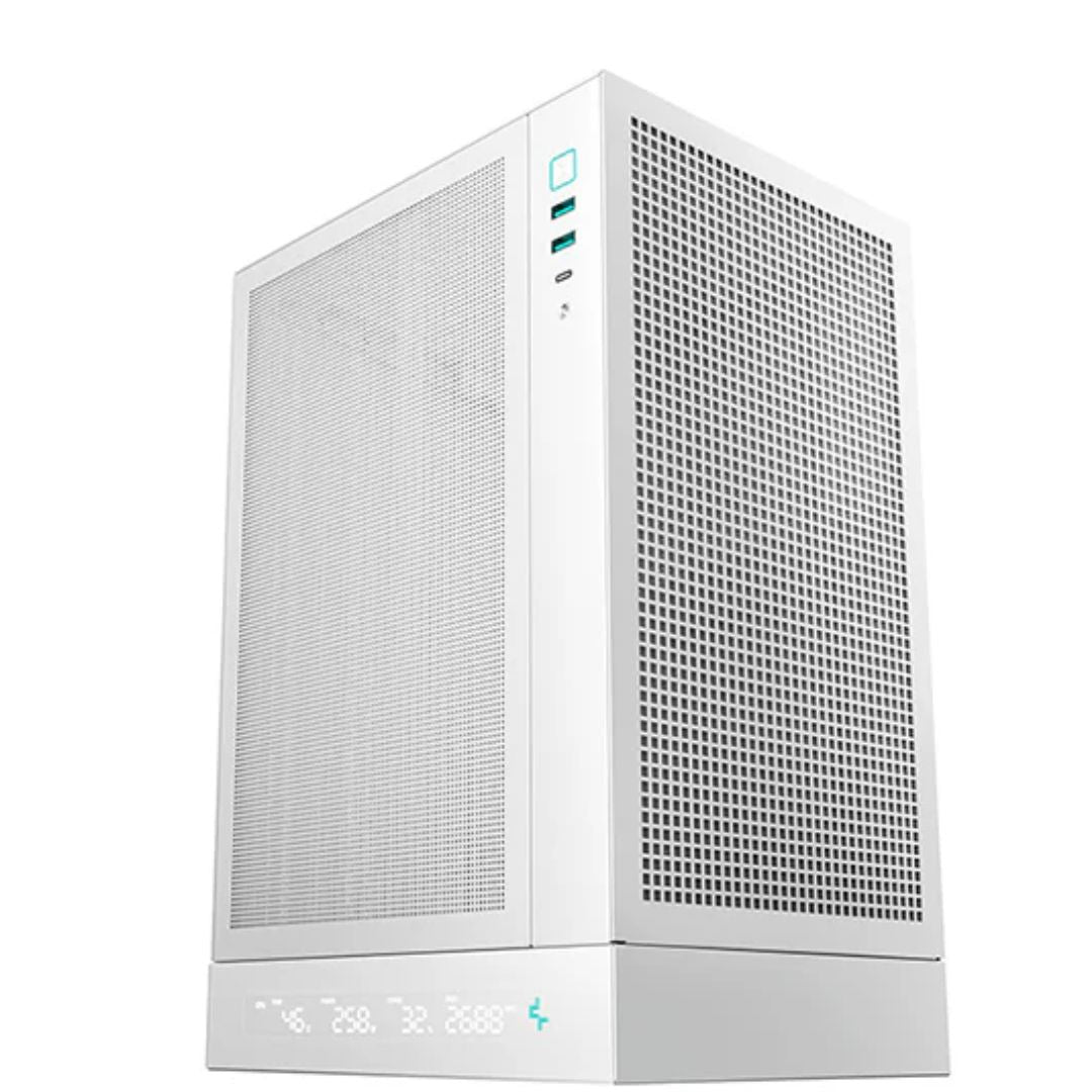 DeepCool CH170 DIGITAL WHT ITX Case, Digital Status Display, Extremely portable size, Abundant Airflow Ventilation, Mesh panels, Full sized air cooler - Image 2