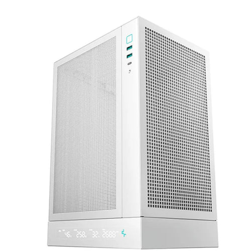 DeepCool CH170 DIGITAL WHT ITX Case, Digital Status Display, Extremely portable size, Abundant Airflow Ventilation, Mesh panels, Full sized air cooler - Image 2