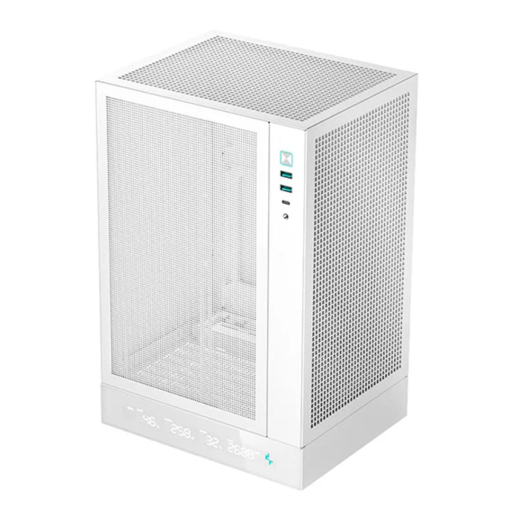 DeepCool CH170 DIGITAL WHT ITX Case, Digital Status Display, Extremely portable size, Abundant Airflow Ventilation, Mesh panels, Full sized air cooler - Image 3