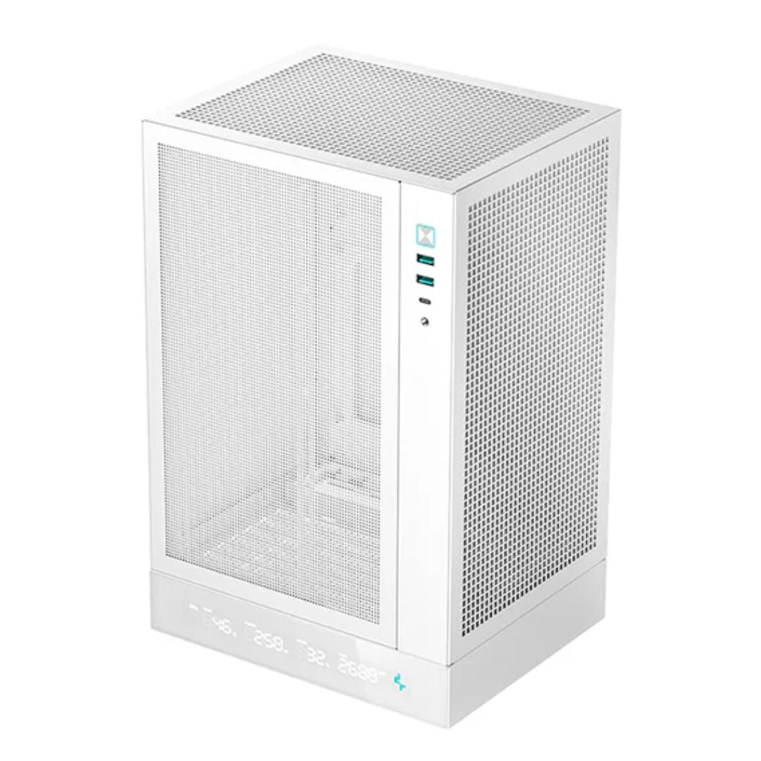 DeepCool CH170 DIGITAL WHT ITX Case, Digital Status Display, Extremely portable size, Abundant Airflow Ventilation, Mesh panels, Full sized air cooler - Image 3