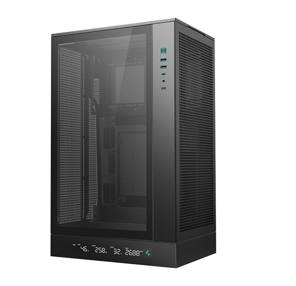 DeepCool CH270 DIGITAL M-ATX Case, Full sized Air Cooler Support,360mm AIO support, USB3.0/Type-C/Hybrid audio ports in I/O,3 Dust Filters - Image 2