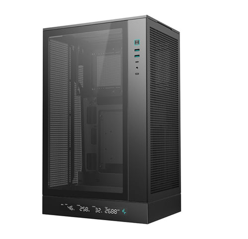 DeepCool CH270 DIGITAL M-ATX Case, Full sized Air Cooler Support,360mm AIO support, USB3.0/Type-C/Hybrid audio ports in I/O,3 Dust Filters - Image 1