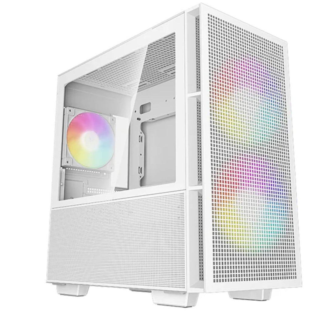 DeepCool CH360 Digital White Micro ATX Case, Digital Status Display, Tempered Glass Window,1x USB 3.0, 1x USB-C, HD Aud (LS) - Image 4