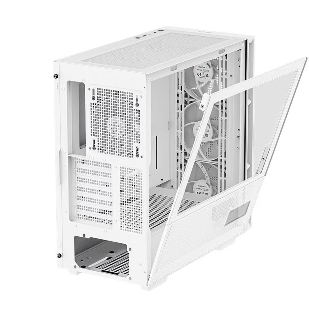 DeepCool CH560 DIGITAL White High Airflow Mid-Tower ATX Case, Digital Status Display, Magnetic Hybrid Mesh, 3 Pre-Installed 140mm Fans (LS) - Image 4