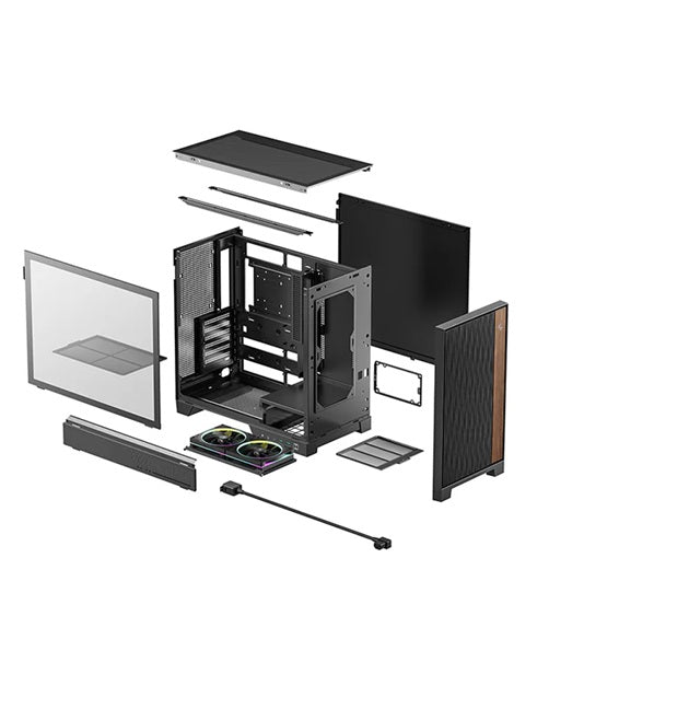 DeepCool CL600 ATX Mid-Tower 457.5x235x422.5mm Tempered Glass USB-C Gen2 7 Slots GPU 413mm CPU 175mm 360mm Rad ATX/SFX ARGB Fans Rear-Conn MB Support - Image 3
