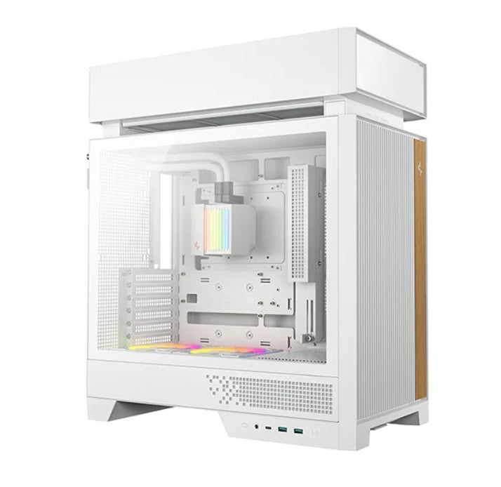 DeepCool CL6600 White Innovative Compartmentalised ATX Case, Pre-installed 360mm Liquid Cooler, Up To 388mm GPUs, BTF, 7 Expansion Slots - Image 2