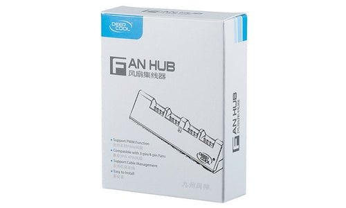 DeepCool FH-04 4 Port Fan Hub, Compatible With 12V 3PIN/4PIN Fans, 550mm, Extend Up To 4 Fans - Image 2
