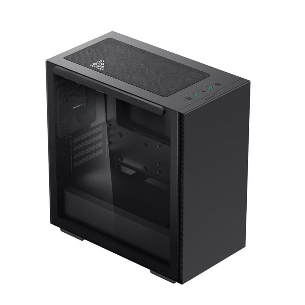 DeepCool MACUBE 110 Black Minimalistic Micro-ATX Case, Magnetic Tempered Glass Panel, Removable Drive Cage, Adjustable GPU Holder, 1xPreinstalled Fan - Image 2