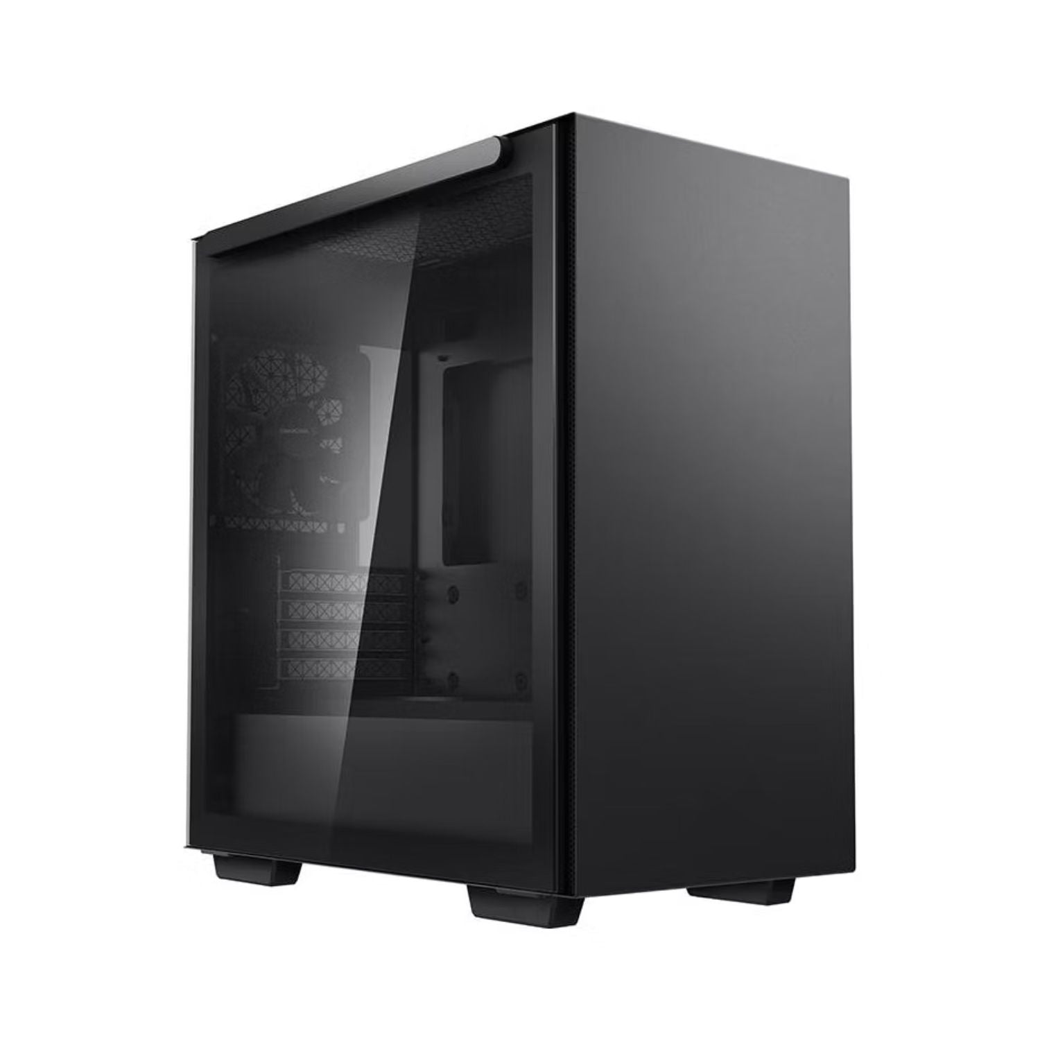 DeepCool MACUBE 110 Black Minimalistic Micro-ATX Case, Magnetic Tempered Glass Panel, Removable Drive Cage, Adjustable GPU Holder, 1xPreinstalled Fan - Image 1