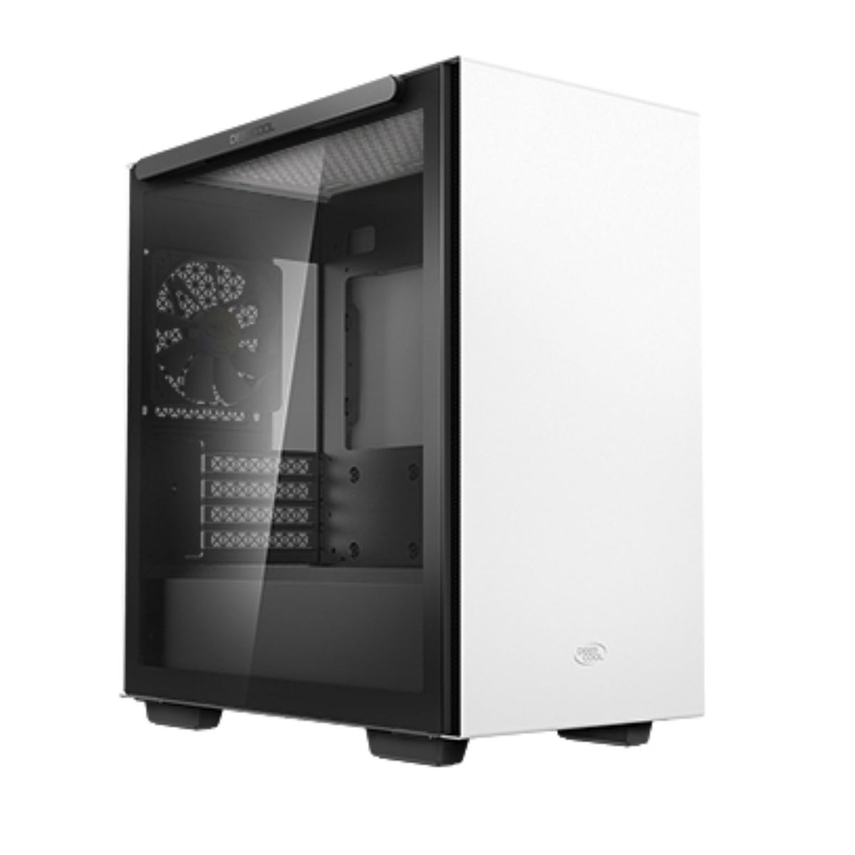 DeepCool MACUBE 110 White Minimalistic Micro-ATX Case, Magnetic Tempered Glass Panel, Removable Drive Cage, Adjustable GPU Holder, 1xPreinstalled Fan - Image 5