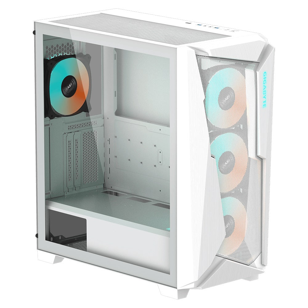 (LS) Gigabyte C301 RGB Tempered Glass E-ATX White Mid Tower Gaming Chassis  2x3.5" 2x2.5" 2xUSB3.0 Detachable Dust Filter Liquid Cooling PSU ATX - Image 2