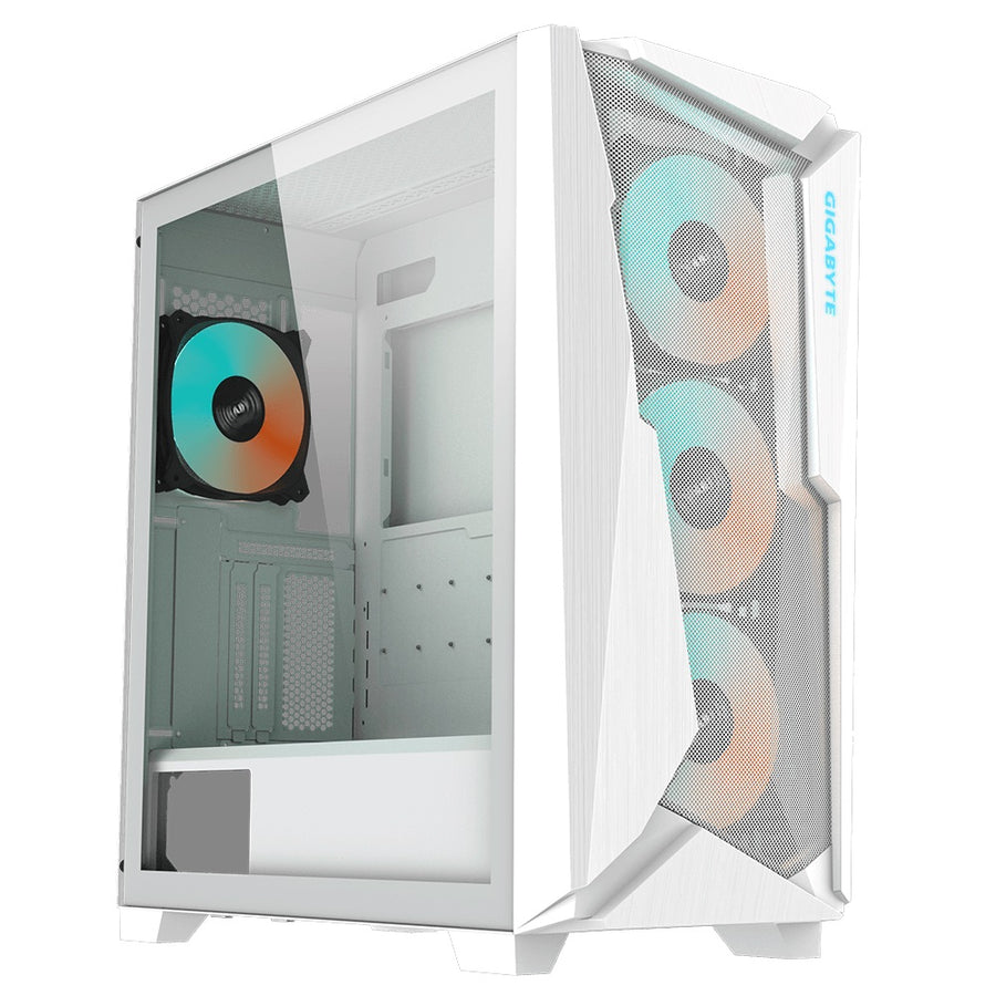 (LS) Gigabyte C301 RGB Tempered Glass E-ATX White Mid Tower Gaming Chassis  2x3.5" 2x2.5" 2xUSB3.0 Detachable Dust Filter Liquid Cooling PSU ATX