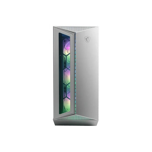 MSI MPG GUNGNIR 110R White Mid-Tower Case, Supports ATX / M-ATX / Mini ITX, 2x USB 3.2, 1x USB-C, 1x HD Audio, 1x Mic, ATX Power Supply - Image 3