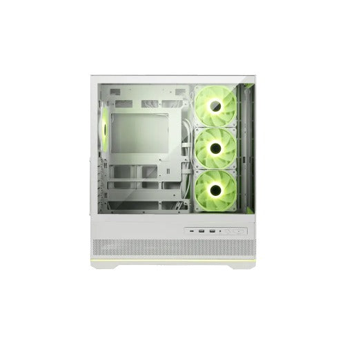 MSI MAG PANO 110R PZ  WHITE Micro ATX Case, 2 x USB 5Gbps , 1x USB C 20Gbps, 1 x Audio-Out / Mic,, 3x 2.5", 2x 3.5", Micro ATX / Mini ITX - Image 1