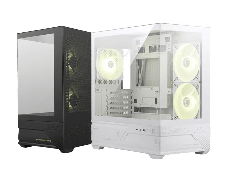 SI MAG PANO M110R - White, Mini Tower, 270° Panoramic Glass, Micro-ATX/Mini-ITX, 3x ARGB Fans, 360mm Radiator, 410mm GPU, USB-C, 5 Expansion Slots. - Image 3