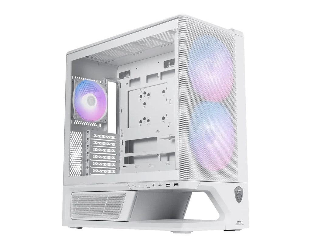MSI MPG VIXTA 300R AIRFLOW PZ - WHITE, Mid-tower case with mesh front, 3 ARGB fans, USB-C 20Gbps, ATX support, optimized airflow - Image 1