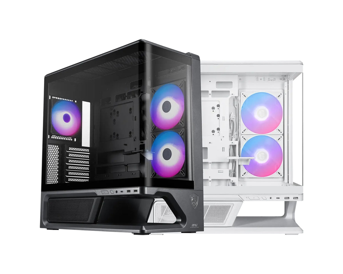 MSI MPG VIXTA 300R PZ - BLACK, Mid-tower case with panoramic tempered glass, 3 ARGB fans, USB-C 20Gbps, ATX/back-connect support, 420mm GPU clearance - Image 3