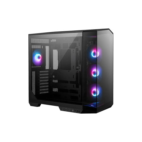 MSI MAG PANO 100R PZ BLACK Mid Tower, 2 x USB 5Gbps , 1x USB C 20Gbps, 1 x Audio-Out / Mic,, 3x 2.5", 2x 3.5" - Image 2