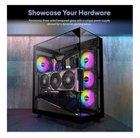 OKINOS AQ93 3-Sided Pannoramic ViewTempered Glass ,ATX USB-C, Pre-Installed 2×120mm ARGB PWM Fan, Mid Tower Case - Image 2