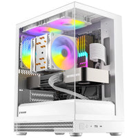OKINOS AQUA UNO POLAR, Mini Tower, Micro-ATX/ITX, tempered glass, 3×120mm ARGB fans, USB 3.0 + Type-C, ≤309mm GPU, ≤165mm CPU cooler, steel - Image 2