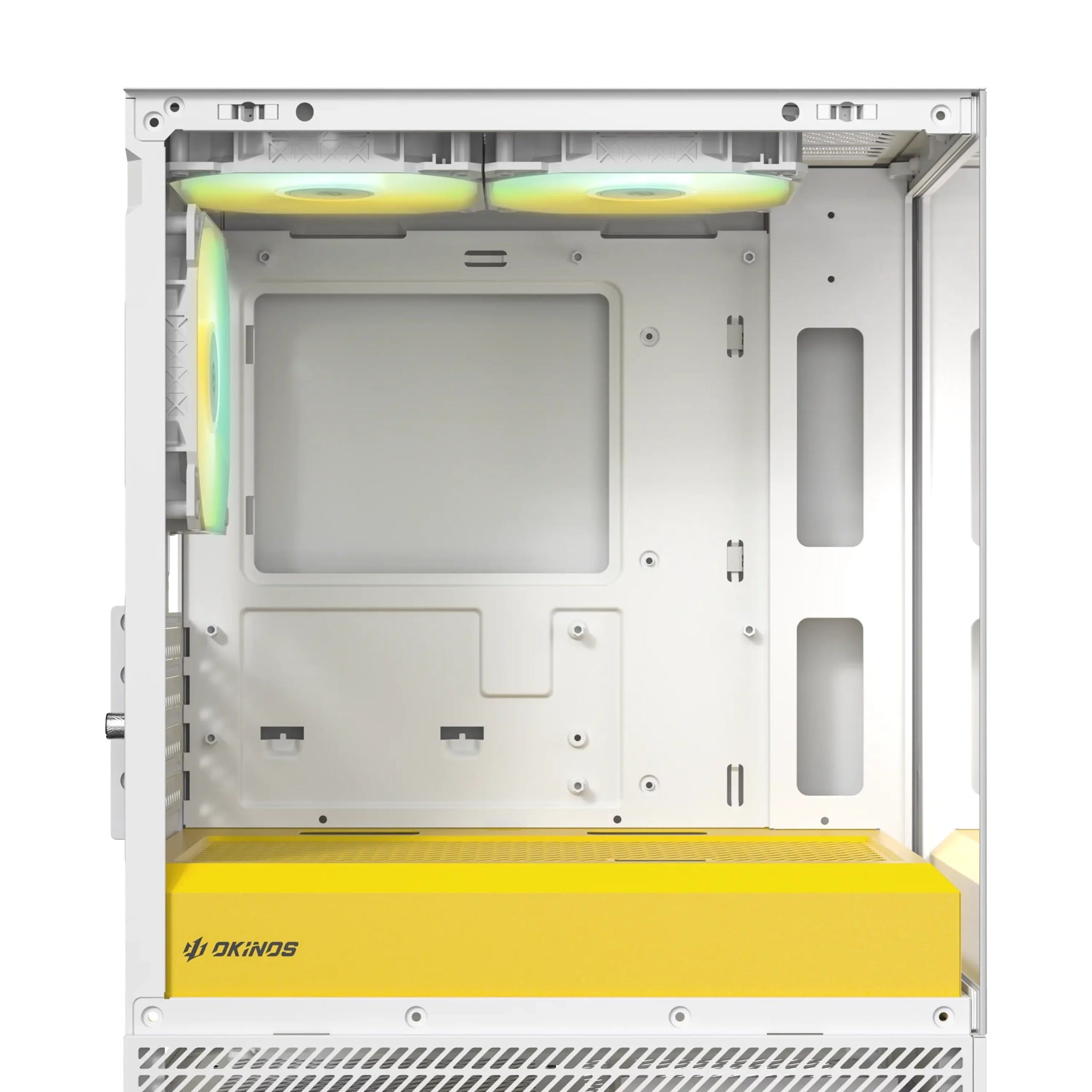 OKINOS AQUA UNO YOLK, Mini Tower, Micro-ATX/ITX, tempered glass, 3×120mm ARGB fans, USB 3.0 + Type-C, ≤309mm GPU, ≤165mm CPU cooler, steel - Image 3