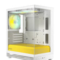 OKINOS AQUA UNO YOLK, Mini Tower, Micro-ATX/ITX, tempered glass, 3×120mm ARGB fans, USB 3.0 + Type-C, ≤309mm GPU, ≤165mm CPU cooler, steel - Image 1