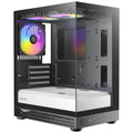 OKINOS AQUA UNO ZEBRA, Mini Tower, Micro-ATX/ITX, tempered glass, 3×120mm ARGB fans, USB 3.0 + Type-C, ≤309mm GPU, ≤165mm CPU cooler, steel - Image 1