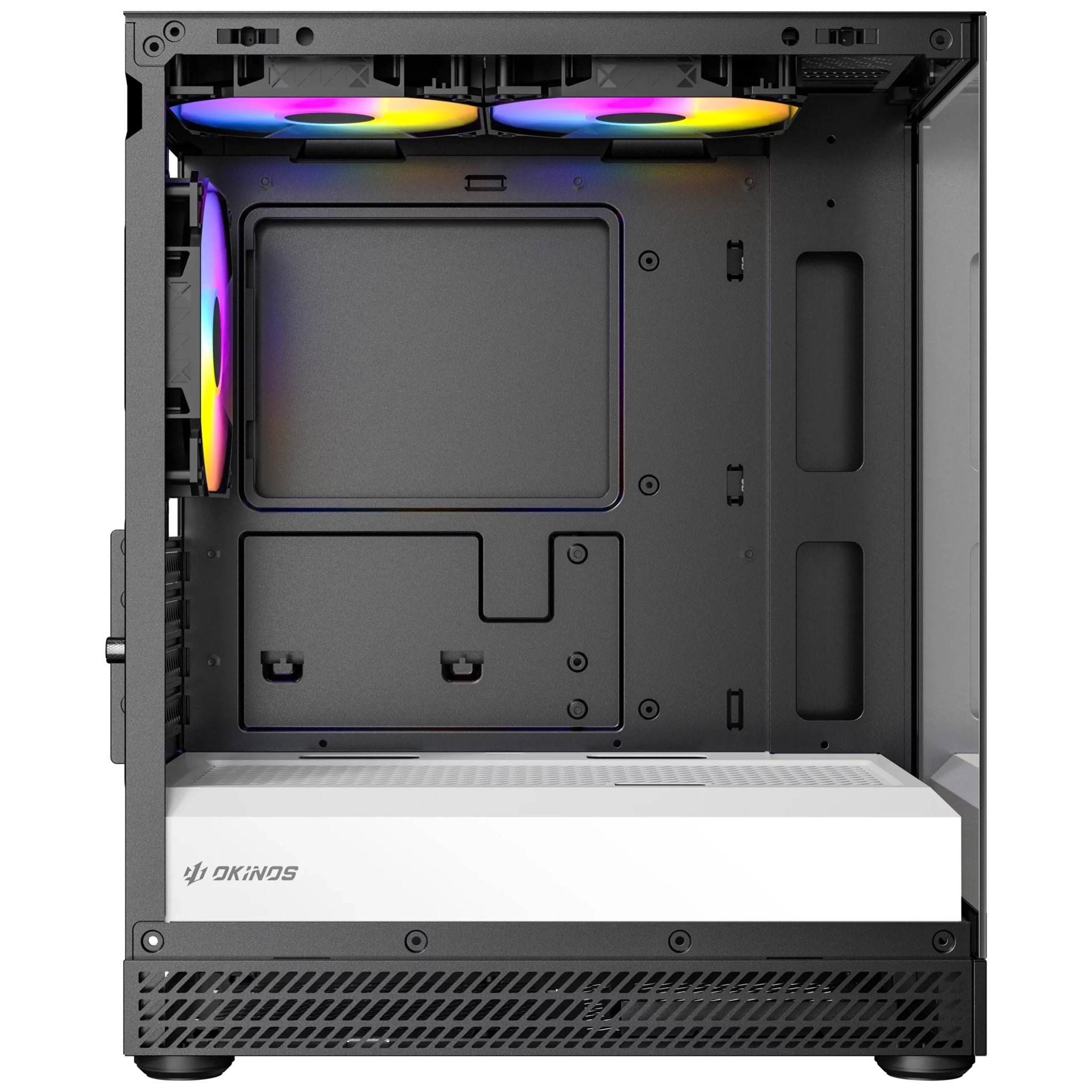 OKINOS AQUA UNO ZEBRA, Mini Tower, Micro-ATX/ITX, tempered glass, 3×120mm ARGB fans, USB 3.0 + Type-C, ≤309mm GPU, ≤165mm CPU cooler, steel - Image 3