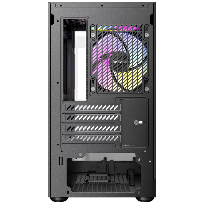 OKINOS AQUA UNO ZEBRA, Mini Tower, Micro-ATX/ITX, tempered glass, 3×120mm ARGB fans, USB 3.0 + Type-C, ≤309mm GPU, ≤165mm CPU cooler, steel - Image 4