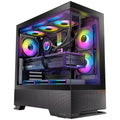 OKINOS Aqua 6 Infinity - Black, Mid Tower, ATX/Micro-ATX/ITX, 270° TG, USB-C 10Gbps, 3× ARGB PWM Fans, 360mm Rad, 435mm GPU - Image 1
