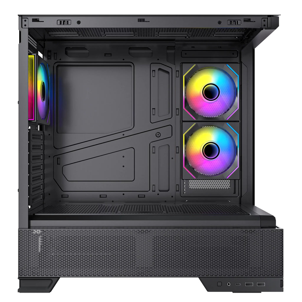 OKINOS Aqua 6 infinity Mid Tower ATX case, tempered glass, USB-C 10Gbps, 435mm GPU, 175mm CPU, 360mm radiator, ATX/mATX/ITX support, steel build RGB - Image 3
