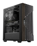 OKINOS Cypress 5 Oak Wood ATX, Type-C ,4 x 120mm 3Pin Non-PWM CaseFans Preinstalled ,Tempered Glass Side Panel,BlackMid-Tower Computer Case - Image 1
