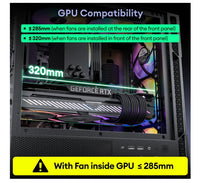 OKINOS Cypres 3 ARGB Micro ATX Case, 4 × 120mm ARGB Non-PWM Case Fans Pre-Installed, MATX PC Case, Temper Glass Side Panel, with Type-C, Black - Image 3