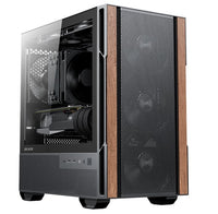 OKINOS Cypress 3 Genuine Walnut Wood MicroATX  with 4×120mm, USB-C, 3 Pin Non-PWM Case Fans Pre-Installed,Temper Glass Side Panel, Case - Image 4