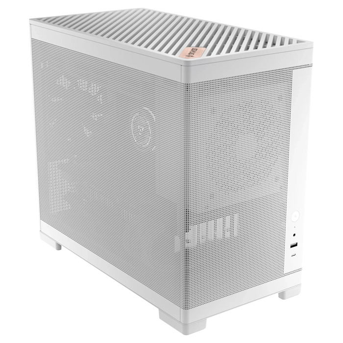 OKINOS Mini Art 4 - White, Mini Tower, Micro-ATX/ITX, Mesh Panels, USB-C 10Gbps, 3 Fans, 240mm Radiator, 330mm GPU Clearance - Image 1