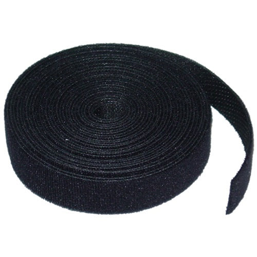 8Ware 25m x 12mm Velcro Wide Cable Tie Hook & Loop Continuous One Sided Self Adhesive Fastener Sticky Tape Roll Black
