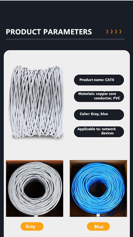 8ware CAT6 UTP Cable 305m Roll - Grey White Full 0.55mm Copper UTP stranded Ethernet LAN Network 24AWG 0.55cu 2x4p pvc Jacket - Image 2