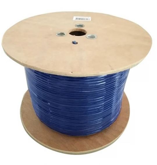 8Ware 350m CAT6 Cable Roll Blue Bare Solid Copper Twisted Core PVC Jacket >305m Cable Roll on Wooden Rell - Image 1