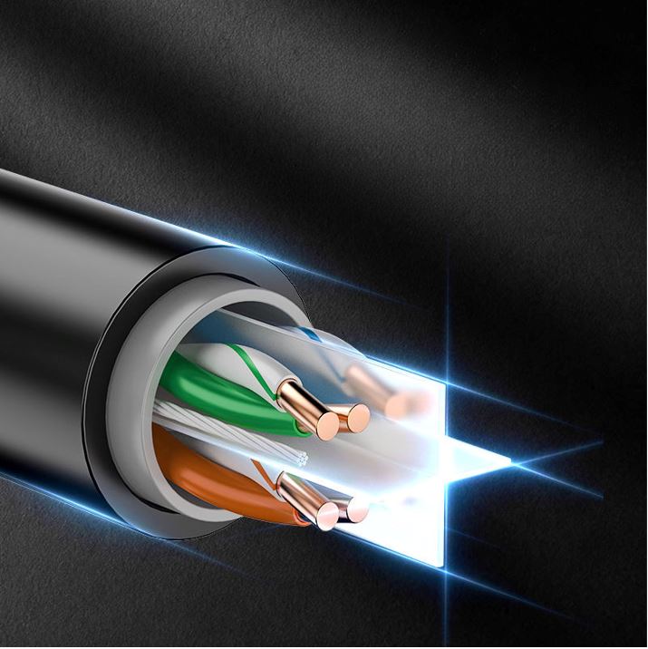 8Ware 305m CAT6A UTP LAN Network Cable Roll 23AWG PVE HDPE 7.4mm UV Stabilised Jacket Wooden Reel Outdoor Black - Image 4