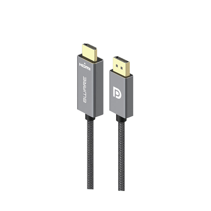 8ware 1m DisplayPort DP to HDMI Male to Male Adapter Converter Cable Retail Pack 1080P Nylon Braide for Video Card PC Notebook to Monitor Projector TV - Image 2